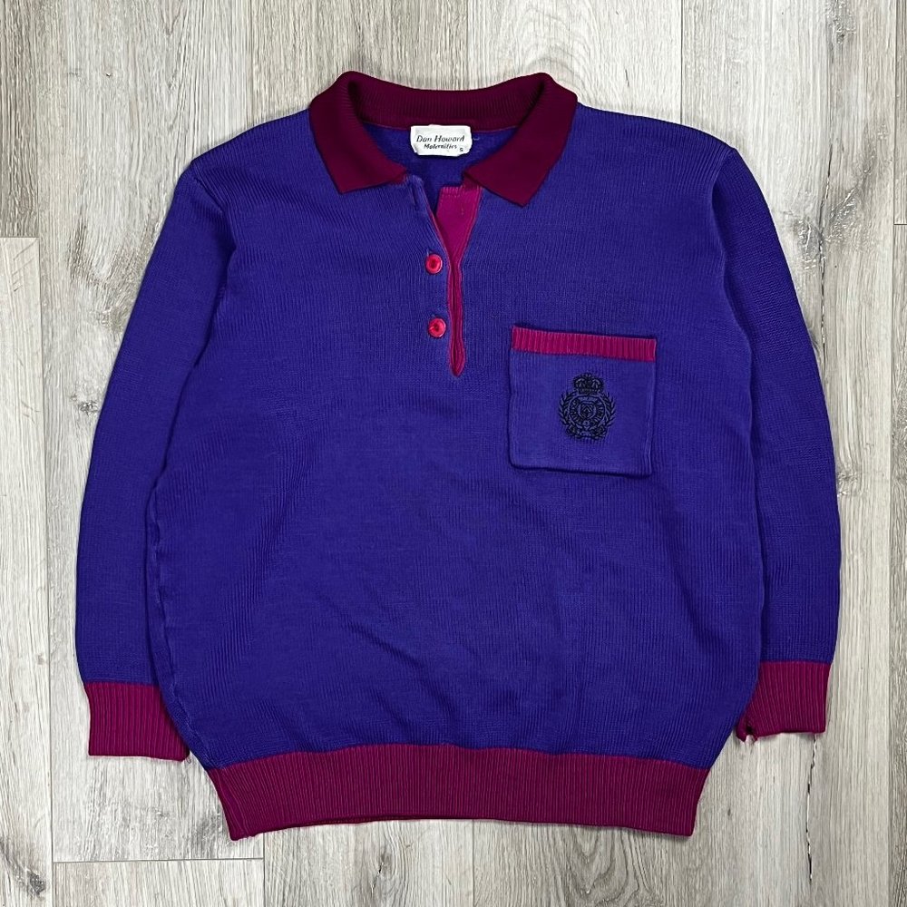 Dan Howard Maternities Vintage Purple/Pink Small Acrylic Sweater